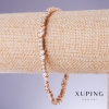 Xuping-Armband mit weißen Zirkonen, 5 mm Dicke, 18–21 cm Länge, 18K-Vergoldung