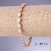 Xuping-Armband mit weißen Zirkonen, Dicke 5 mm, Länge 17–20 cm, 18K-Vergoldung