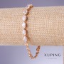 Xuping-Armband mit weißen Zirkonen, Dicke 5 mm, Länge 17–20 cm, 18K-Vergoldung