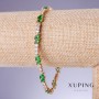 Xuping-Armband mit grünen Zirkonen „Smaragd“, Dicke 5 mm, Länge 18–21 cm, 18K-Vergoldung