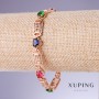 Xuping Armband mit bunten Zirkonen, Breite 8 mm, Länge 17,5-19,5 cm, 18K-Vergoldung
