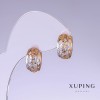 Xuping Ohrringe, Länge 15 mm, Dicke 6 mm, Rhodium-Beschichtung, 18-Karat-Vergoldung