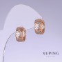 Xuping Ohrringe, Länge 14 mm, Dicke 7 mm, Rhodium-Beschichtung, 18 kt Vergoldung
