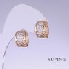 Xuping Ohrringe, Länge 15 mm, Dicke 9 mm, rhodiniert, 18K-Vergoldung