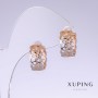 Xuping-Ohrringe, Länge 14 mm, Dicke 7 mm Rhodium, 18-karätige Vergoldung