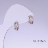 Xuping-Ohrringe, Länge 12 mm, Dicke 4 mm Rhodium-Beschichtung