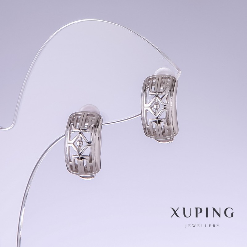Xuping Ohrringe, Länge 15 mm, Dicke 8 mm Rhodiumbeschichtung