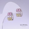 Xuping Ohrringe mit mehrfarbigen Zirkonen, Länge 11 mm, Dicke 10 mm, rhodiniert