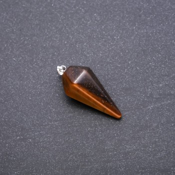 Anhänger 'Pendel' aus Tigerauge – Naturstein, 40×30×13 mm