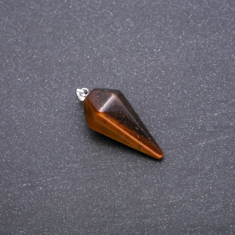Anhänger 'Pendel' aus Tigerauge – Naturstein, 40×30×13 mm
