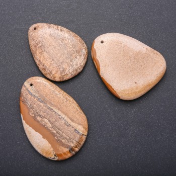 Anhänger aus Landschaftsjaspis Tropfenform 50×37 mm