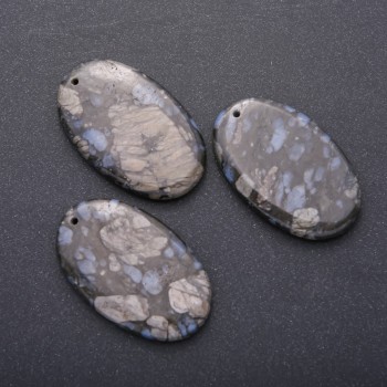 Anhänger aus Naturjaspis, oval 55×35 mm
