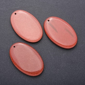 Anhänger aus Aventurin 'Goldener Sand' oval 35×55 mm
