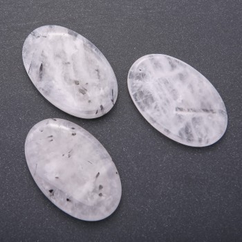 Anhänger aus Naturquarz «Haarquarz» oval 55×35 mm (±)