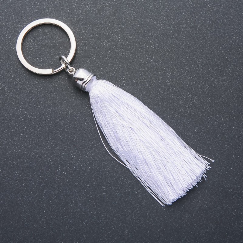 Damen-Schlüsselanhänger «Pinsel» weiß, 10 cm lang