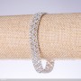 Strassarmband „weiß“, Breite 11 mm, Länge 19 cm „Silber“