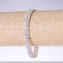 Armband mit Strasssteinen, dreireihig Chamäleon, Breite 7 mm, Länge 19 cm Silber