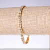Zweireihiges Strassarmband „Chamäleon“, Breite 5 mm, Länge 19 cm, goldfarben