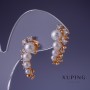Ohrringe Xuping mit Majorca-Perlen, 25 × 12 mm, 18K Vergoldung