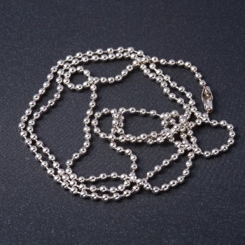 Preis pro Packung / 10 Stk. Tokenkette aus silberfarbenem Schmuckmetall, Länge 50 cm, Durchmesser 2,5 mm