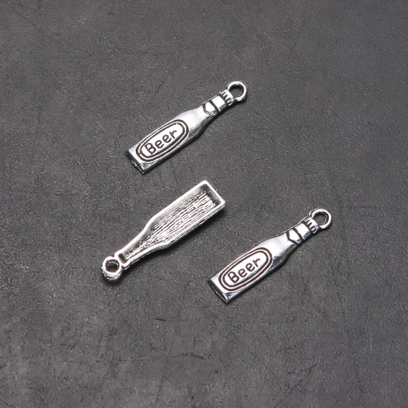 Beer-Flaschenanhänger, Ø6 mm, L3 mm, Ø1,8 mm, Verpackung 20 g, 26 Stück (+ -)