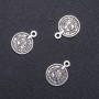Schmuckzubehör: Münzanhänger mit arabischer Verzierung, Durchmesser 15 mm, Bohrung 1,75 mm, Verpackung 20 g, 19 Stück (+-)