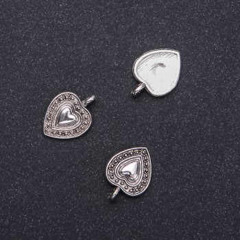 Anhänger 'Herz', Durchmesser 13 mm, Länge 18 mm, Verpackung 15 Stück (+ -)