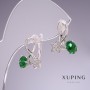 Xuping Ohrringe mit grünen Zirkonen »Sterne« 17×14 mm Rhodiumbeschichtung