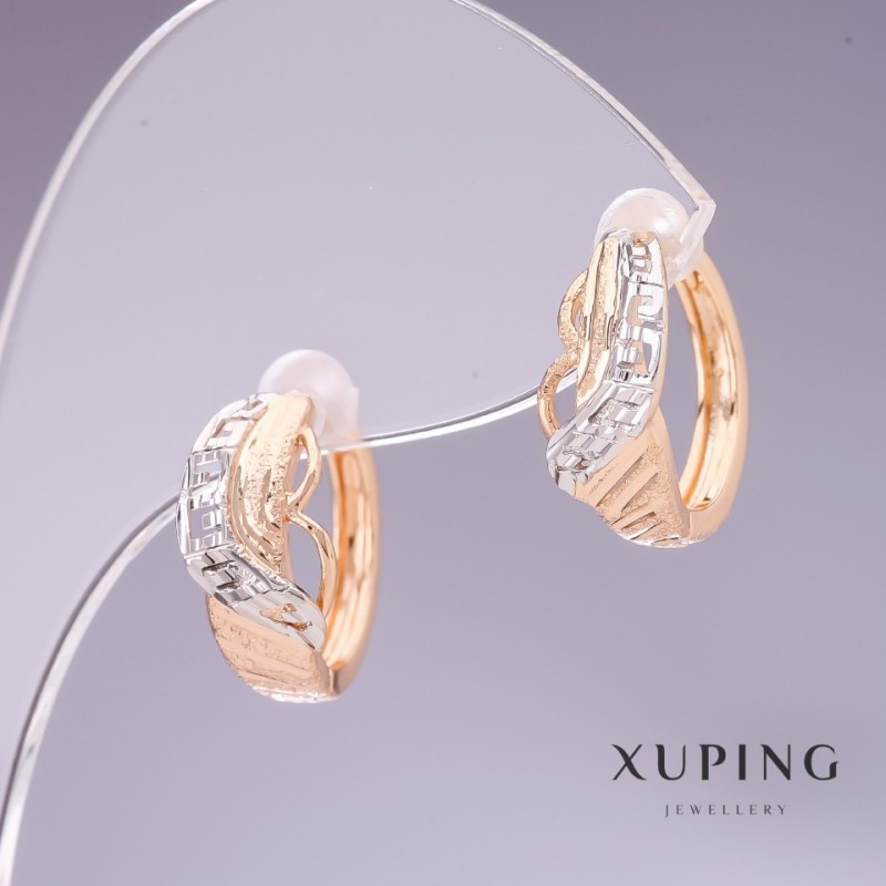 Ohrringe Xuping 15×7 mm Rhodium, 18-karätige Vergoldung