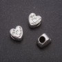 Herz-Perleinsatz, Maße 10 × 10 mm, Loch Ø 4 mm, 20 g ± 9 Stück
