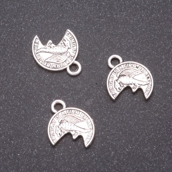 Anhänger Münze, Durchmesser 12 × 15 mm, Lochdurchmesser 1,7 mm, Verpackung 20 g ± 24 Stück