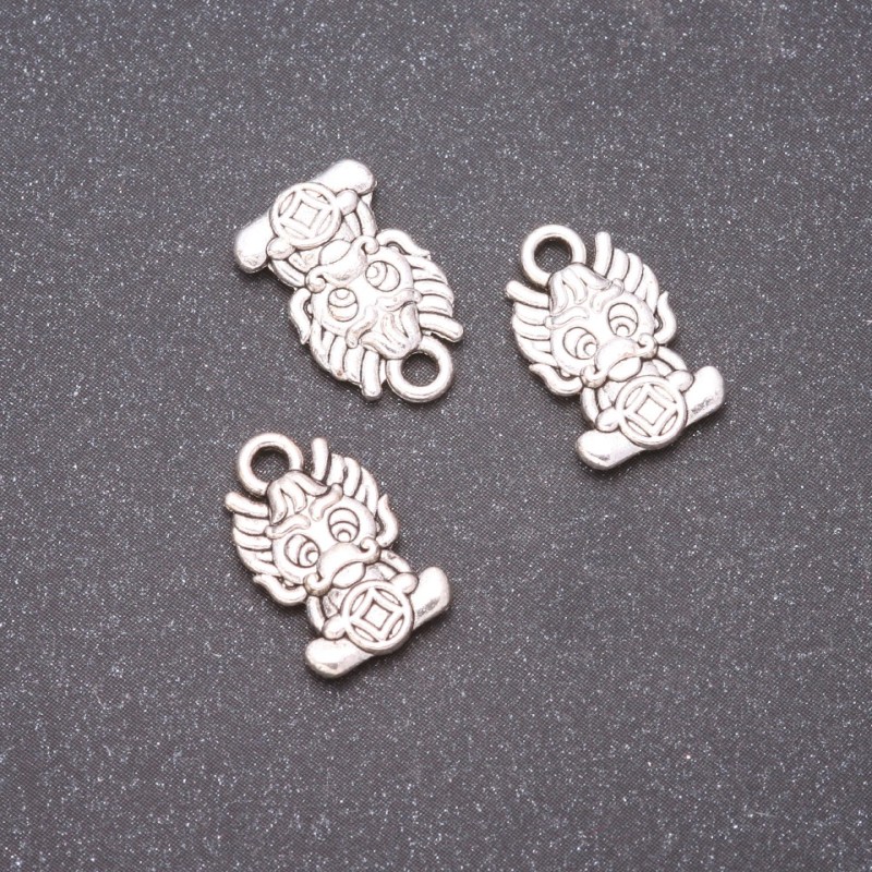 Schmuckzubehör Drachenanhänger, Durchmesser 15×10 mm, Fassungsmaß 20 g, ± 22 Stück