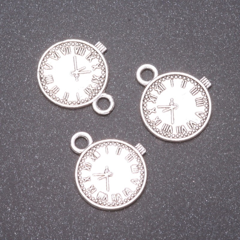 Anhänger Schmuckzubehör Uhr, Abmessungen 15×9 mm, Innen-Durchmesser 5 mm, 20 g, ±17 Stück