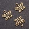 Schmuckzubehör Anhänger Schmetterling (Bronze), Durchmesser 13x13 mm, Lochdurchmesser 1,5 mm, Verpackung 20 g, ±22 Stück