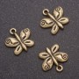 Schmuckzubehör Anhänger Schmetterling (Bronze), Durchmesser 13x13 mm, Lochdurchmesser 1,5 mm, Verpackung 20 g, ±22 Stück