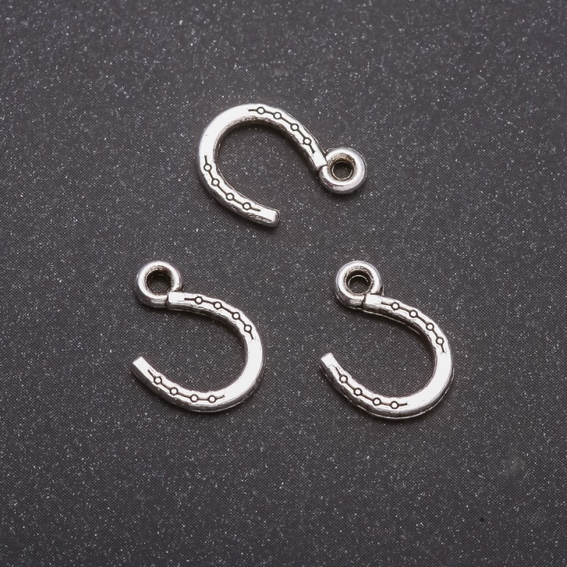 Anhänger Schmuckzubehör Hufeisen, Maße 10 x 14 mm, Verpackung 20 g ± 44 Stück
