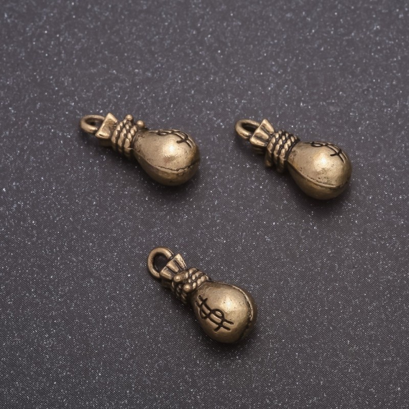 Schmuckzubehör – Geldsäckchen-Anhänger, Durchmesser 7×15 mm, Durchmesser in-1, 7 mm, Verpackung ca. 20 g ± 13 Stück