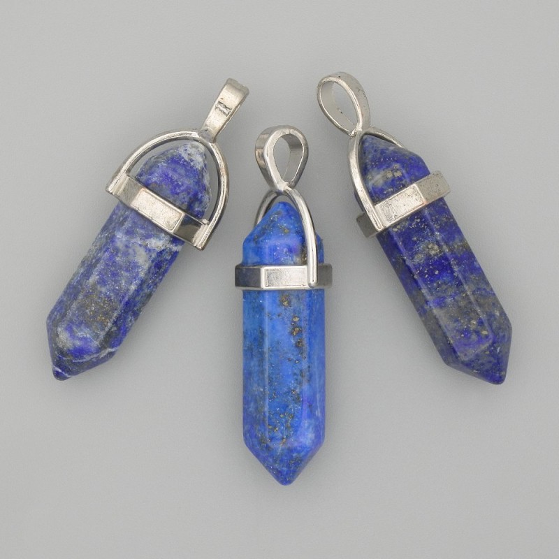 Lapislazuli-Anhänger, sechseckig, ca. 4 cm