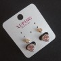 Ohrringe Xuping Herzen mit rosa Strasssteinen 20×10 mm Vergoldung 18K, Rhodium