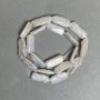 Barockperlen auf Schnur mit petrolfarbigem Schimmer, warmer Farbton, Durchmesser 10×21 mm, Länge ca. 41 cm (+/-)