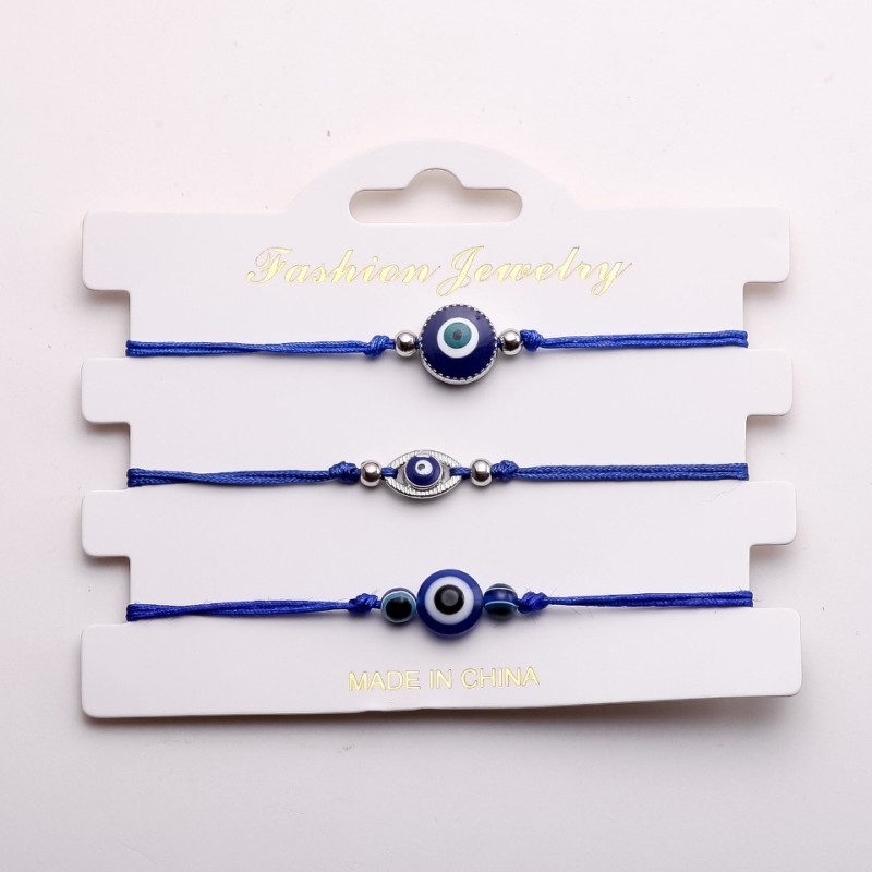 Verstellbare Kordelarmbänder „Auge“ Packung 3 Stück