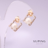 Xuping-Ohrstecker mit Mallorca-Perlen 11×14 mm, 18K-Vergoldung