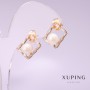 Xuping-Ohrstecker mit Mallorca-Perlen 11×14 mm, 18K-Vergoldung