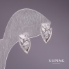 Xuping-Ohrstecker mit weißen Steinen 9×15 mm Rhodiumbeschichtung