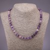 Kette mit facettierten Amethystkugeln, Durchmesser 8 mm, Länge 45 cm