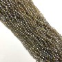 Perlen aus tschechischem Kristall, transparent mit Beschichtung 'Benzin', Rondell, Durchmesser 6 x 4 mm, Fadenlänge 40 cm