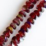 Kristallperlen im Swarovski-Stil, dunkelroter Rubin mit blauem Überzug, Durchmesser 6 × 4 mm, Schnur 50 cm
