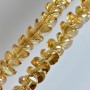 Kristallperlen im Swarovski-Stil in Champagnerfarbe mit Spiegelbeschichtung, Durchmesser 6×4 mm, Schnur 50 cm lang