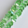 Kristallperlen in hellgrünem Swarovski-Stil, mit Beschichtung in der Farbe 'helles Benzin', Durchmesser 6×4 mm, Schnurlänge 50 cm