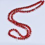 Kristallperlen im Swarovski-Stil, rote facettierte Kugeln mit Goldbeschichtung, Durchmesser 5×4 mm, Schnur 48 cm lang